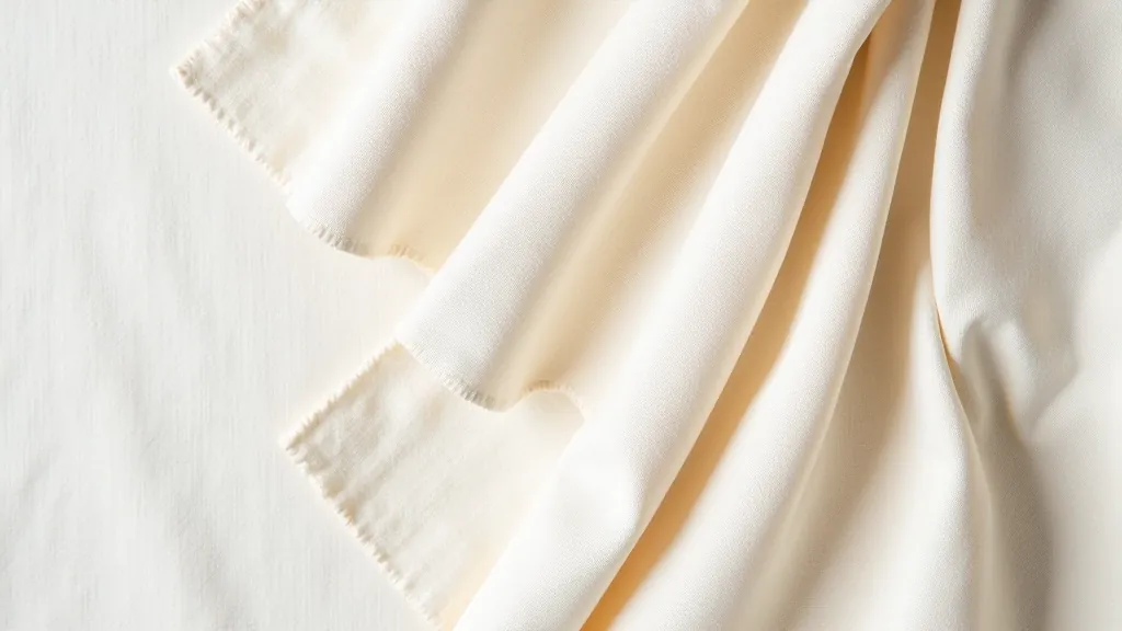 Close-up overhead view of Latvian linen fabric swatches in cream and natural beige tones showing tight weave pattern and texture detail